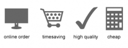logo - online order, timesaving, high quality, cheap